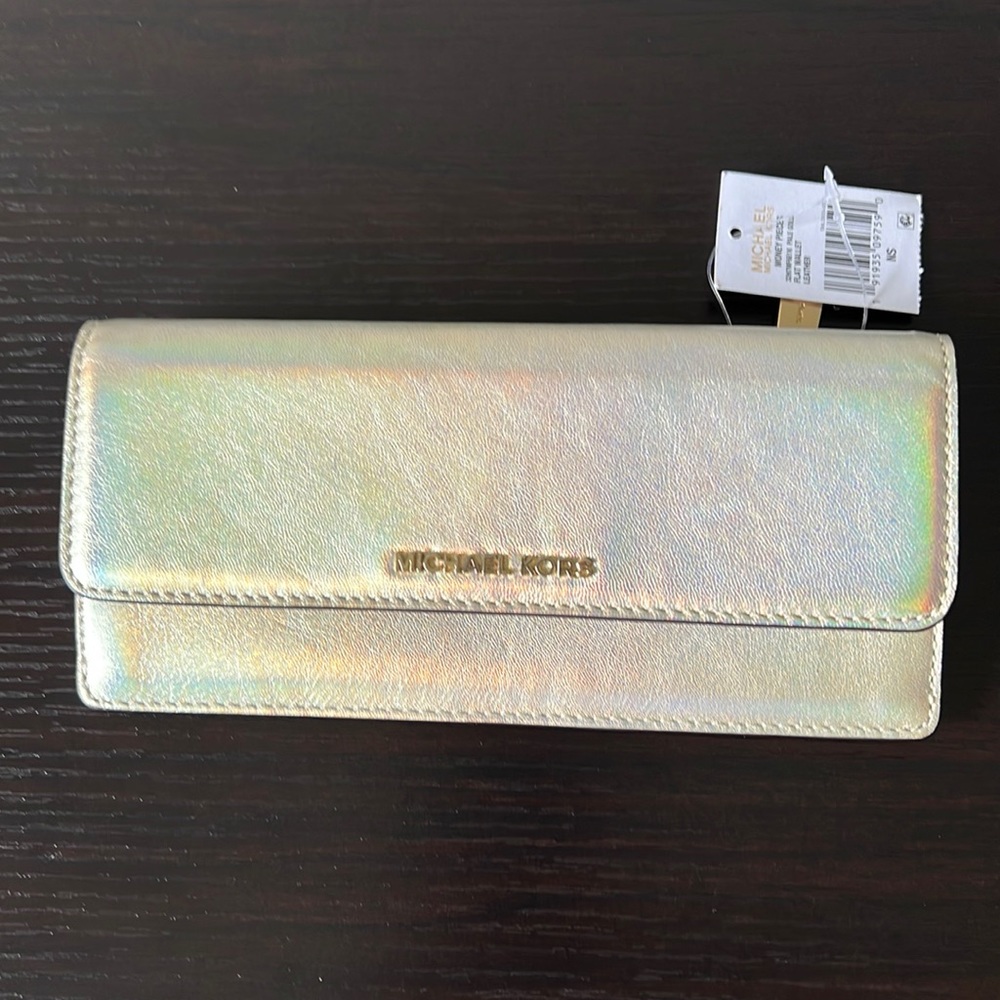 Michael Kors flat leather wallet